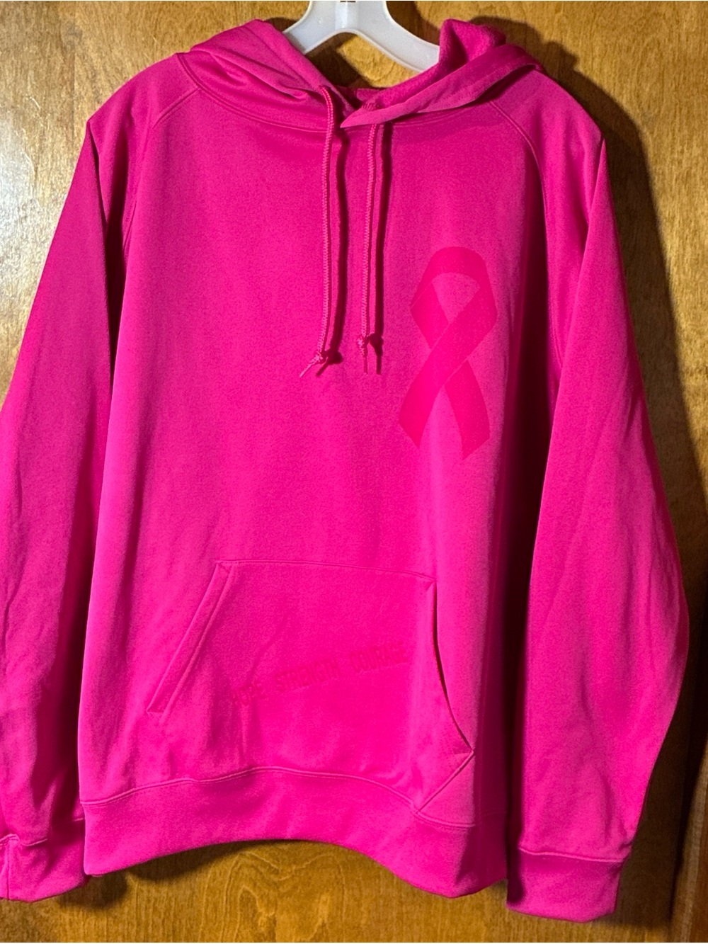 Badger Sport Breast Cancer Pink Ribbon Graphic Hoodie Ladies 2XL Performance